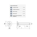 VITE A TESTA SVASATA M6X16 (P 1.00) (lung. tot. 16mm) (confezione 25 pz)